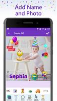 Birthday GIF Maker with Name & Photo capture d'écran 2