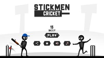 Stickman Cricket Black Affiche