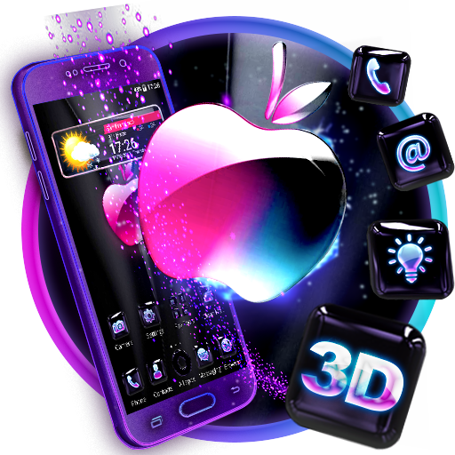 3D Glass Tech Apple Theme