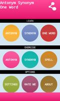 Antonym synonym and oneWord-poster