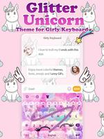 Glitter Unicorn Keyboard Theme Affiche