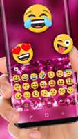 Pink Diamond Glitter Keyboard Gems Theme اسکرین شاٹ 1