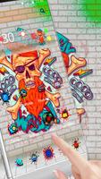 Graffiti Skull Street Pirate Theme Ekran Görüntüsü 1
