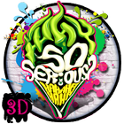 3D غرافيتي مهرج الموضوع أيقونة