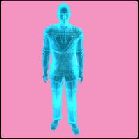 Hologram simulator for MAN-poster