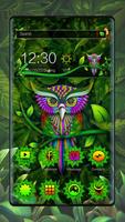 Motyw Zielonych Owl Forest plakat