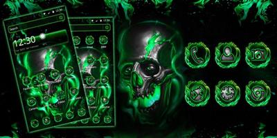Thème Skull Skull Green capture d'écran 3
