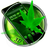 3D зеленый кленовый лист иконка