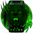 3d Green Neon Bear Zeichen
