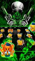 Cool Weed Ghost Gun Keyboard Theme capture d'écran 3