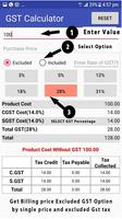 GST CALCULATOR स्क्रीनशॉट 1