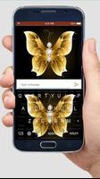 Golden Butterfly Keyboard Themes Cartaz