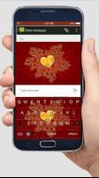 Gold Rose Heart Keyboard Theme penulis hantaran