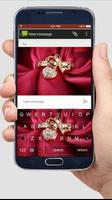 Gold Rose Heart Keyboard Theme syot layar 2