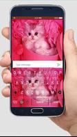 Lovely Pink Cat Keyboard Themes screenshot 1