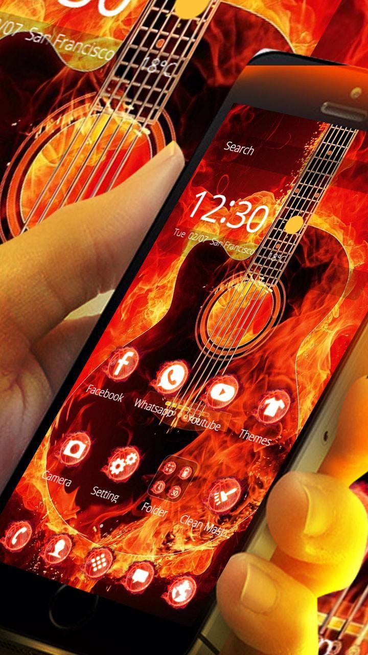Android 用の ネオンファイアーギター壁紙 Apk をダウンロード