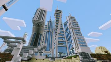 Futuretroplis City map for Minecraft Affiche