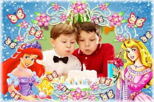 Birthday Cake Photo Frame Affiche