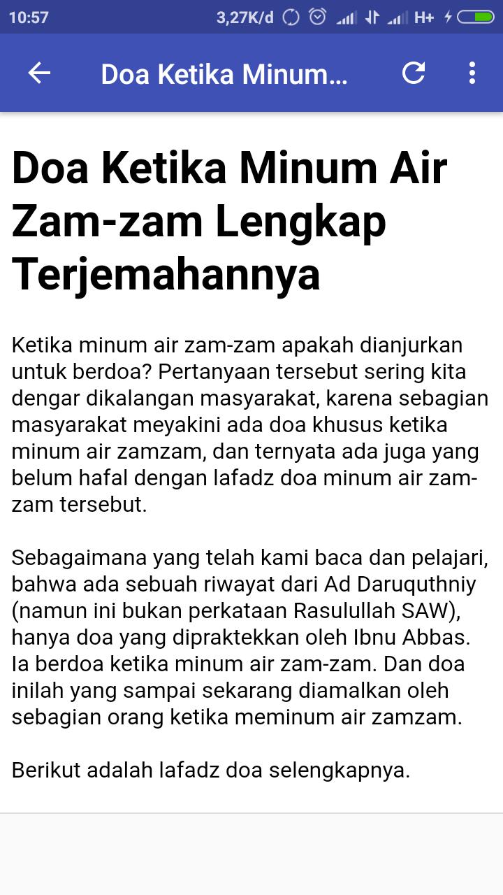 Doa Ketika Minum Air Zam-Zam 