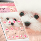 Pink Cute Puppy Theme icône