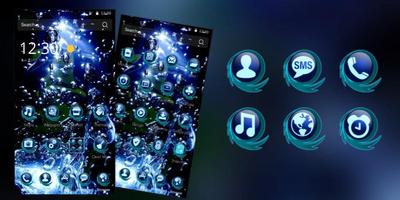 Blue Water Drop Launcher Theme captura de pantalla 3