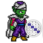 Color por número DBZ super pixel art icono
