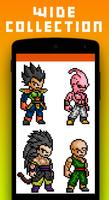 Color por número DBZ super pixel art Poster