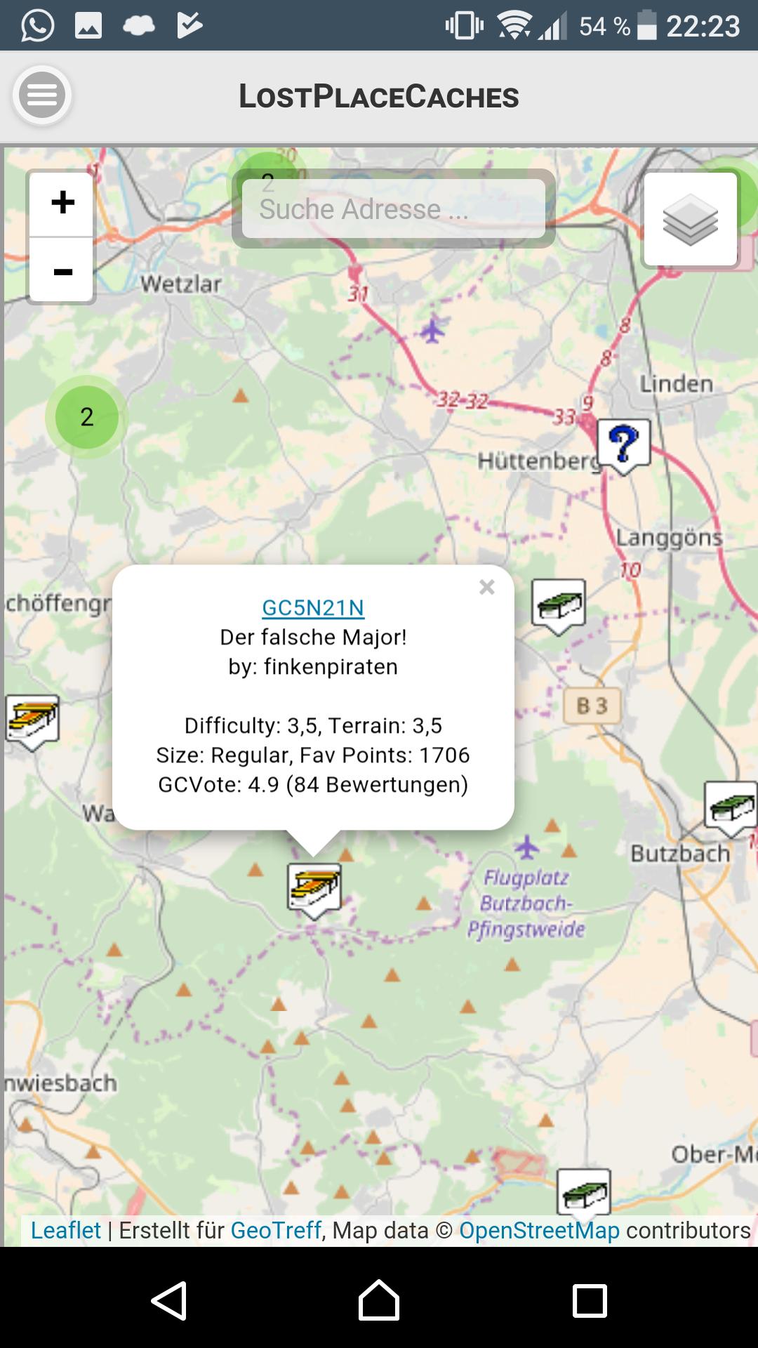Nachtcache Karte