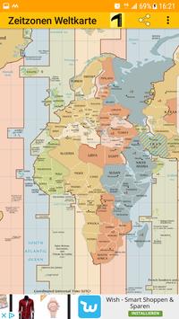 time zone map poster
