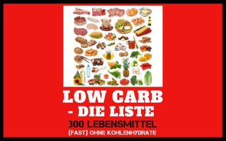 Poster Low Carb Liste - Abnehmen Diät
