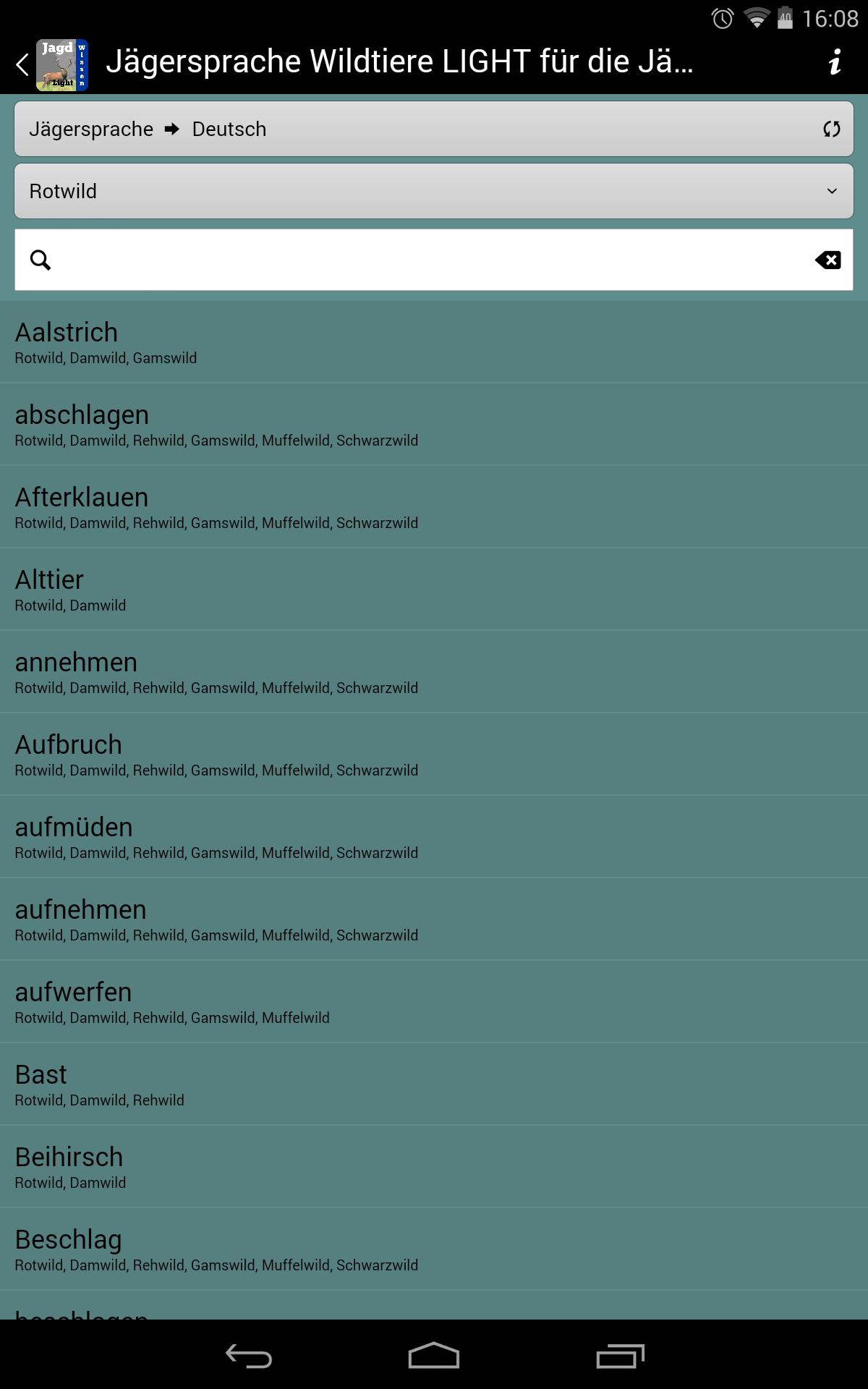Jagersprache Wildtiere Light For Android Apk Download