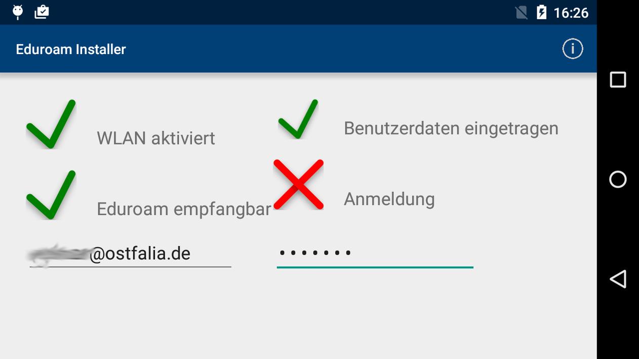 Ostfalia Eduroam Installer स्क्रीनशॉट 1.