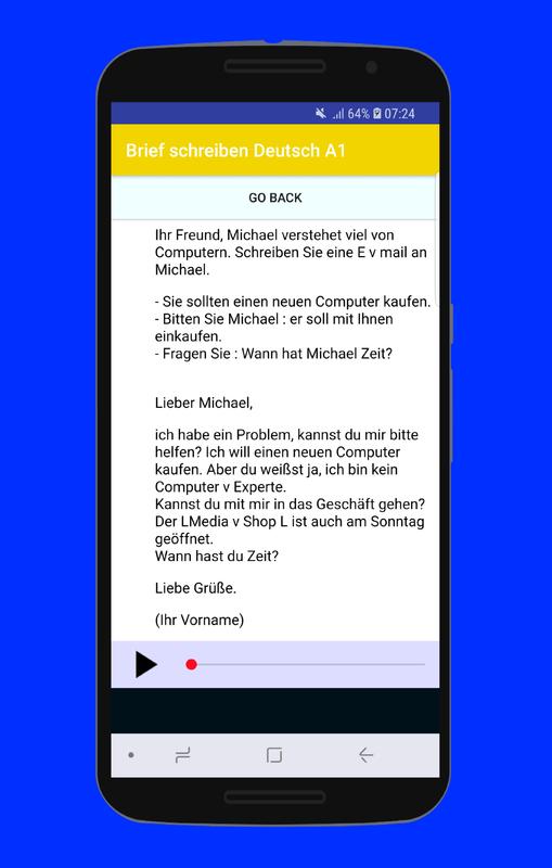 Brief Schreiben Deutsch A1 для андроид скачать Apk