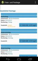Fest- und Feiertage capture d'écran 2