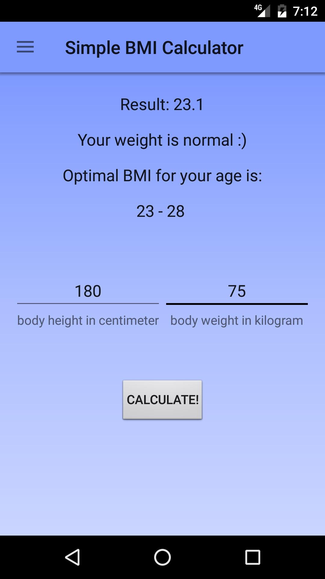 Simple Bmi Calculator For Android Apk Download
