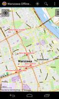 Warschau Offline Stadtplan Plakat