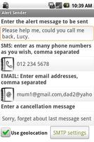 Alert SMS Email Sender स्क्रीनशॉट 2