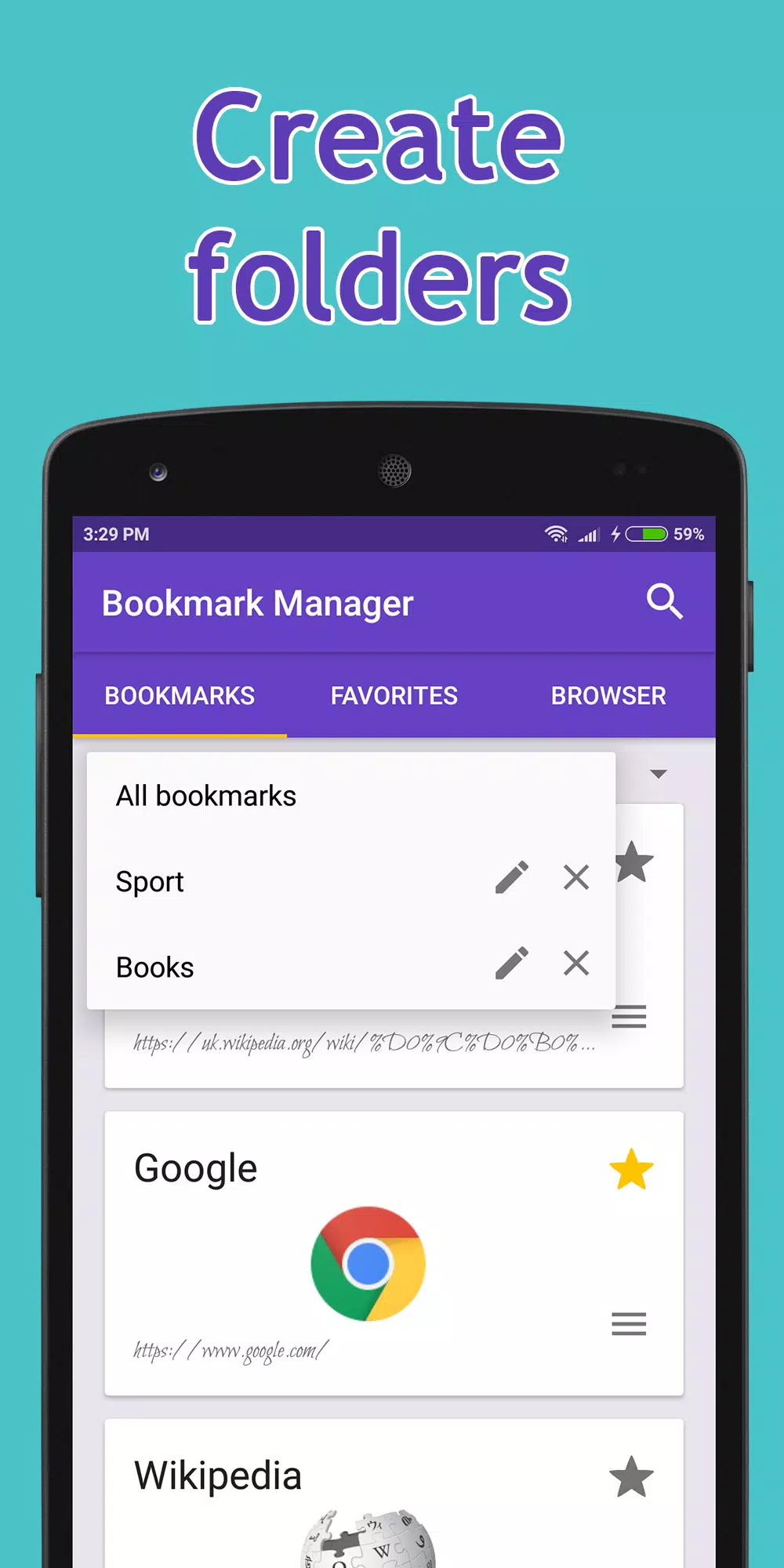 Bookmark manager APK per Android Download