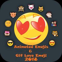 Animated Emojis & Love Emoji Gif &Love Gif Smiley الملصق