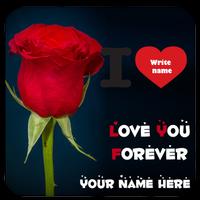 Write Text on Love photo 2018 Write Name On Heart‏ الملصق