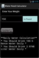 Daily Water Need Calculator capture d'écran 1
