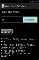 Daily Water Need Calculator capture d'écran 2