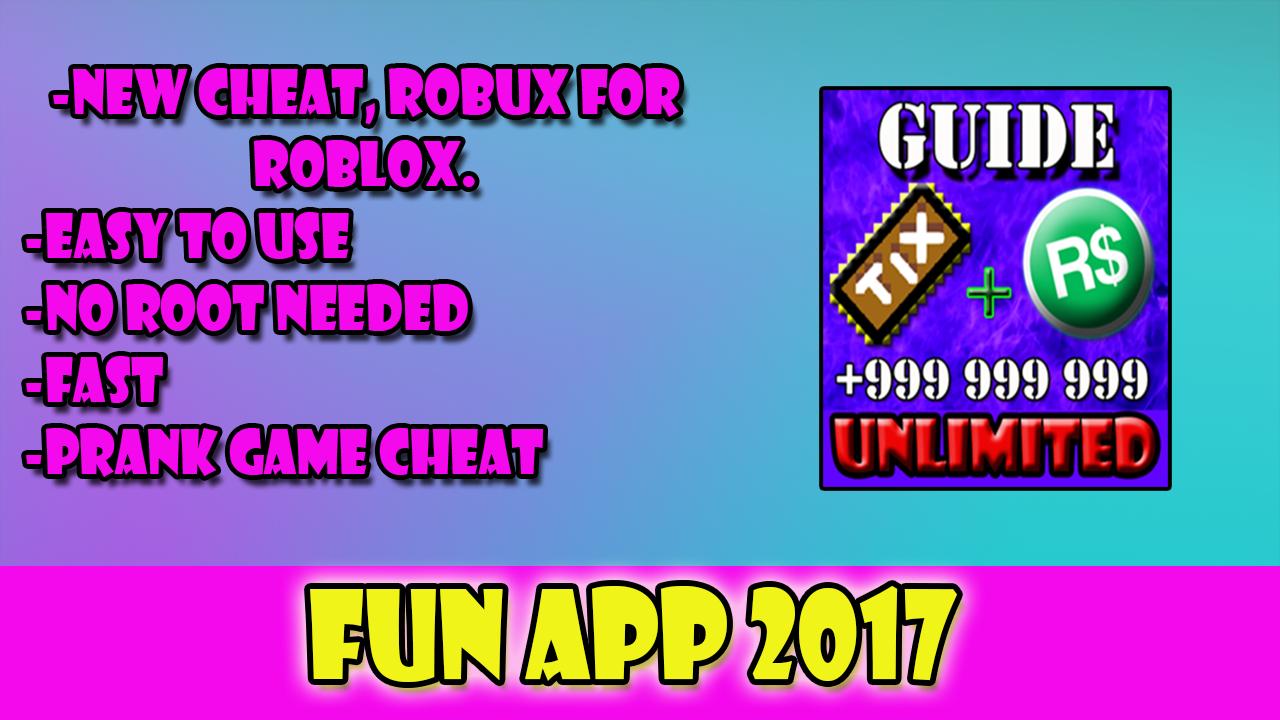 Robux And Tix For Roblox Prank For Android Apk Download - roblox hack cheats 2020 100 working unlimited coins no