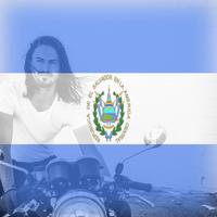 El Salvador Flag On Face Maker : Photo Editor الملصق