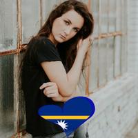 Nauru Flag Heart Effect : Photo Editor plakat