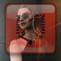 Albania Flag On Face Maker : Photo Editor-poster