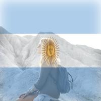Argentina Flag On Face Maker Plakat