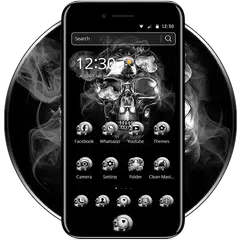 煙霧金屬骷髏桌面主題壁紙鎖屏 APK 下載