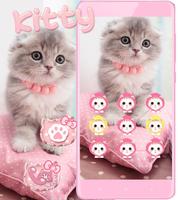 Pink Cute Kitty Cat Theme syot layar 3