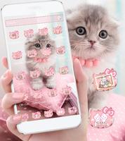 Pink Cute Kitty Cat Theme syot layar 1